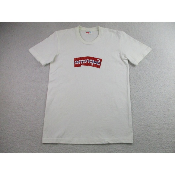 Supreme Comme des Garcons Shirt Mens Small White Box Logo Tee Collaboration Rare - Picture 1 of 7